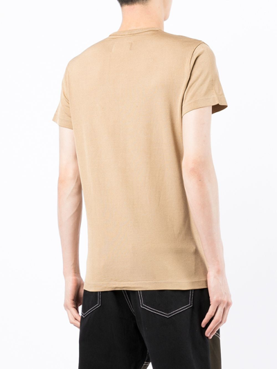 Shop Doublet Spaceship-embroidered Short-sleeve T-shirt In Brown
