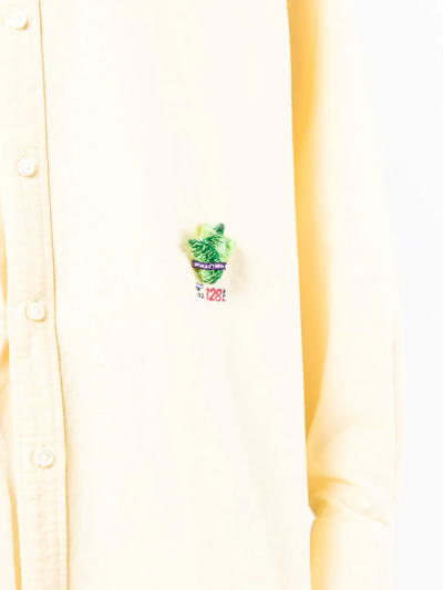 Shop Doublet Lettuce-detail Long-sleeve Shirt In Yellow