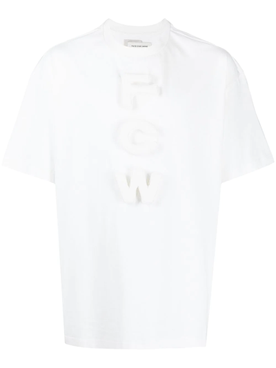 Shop Feng Chen Wang 3d-logo Cotton T-shirt In White