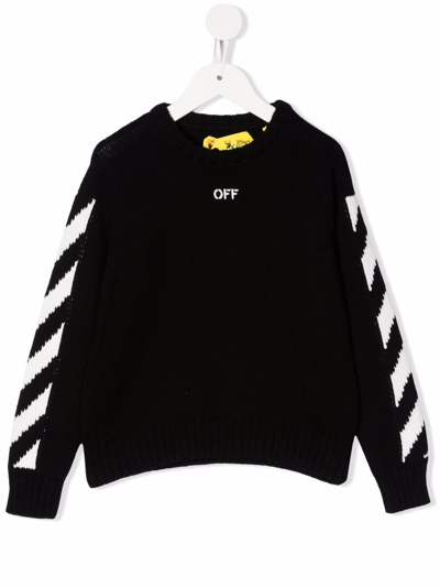 Shop Off-white Logo Crew-neck Sweatshirt In Black