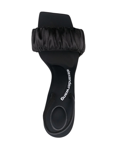 Shop Alexander Wang Julie Scrunchie 120mm Slingback Sandals In Black