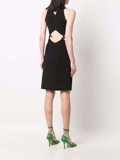 Shop Bottega Veneta Tie-fastening Halterneck Dress In Black