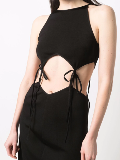 Shop Bottega Veneta Tie-fastening Halterneck Dress In Black
