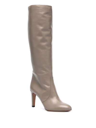 Shop Bally Heeled Leather Boots In Grey