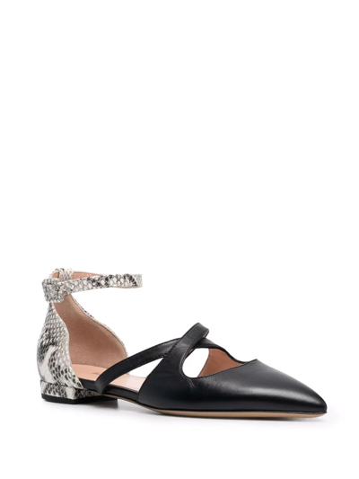 BALLY PYTHON PRINT-DETAIL POINTED PUMPS 