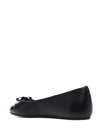 Shop Bally Bow-detail Leather Ballerina Shoes In Black