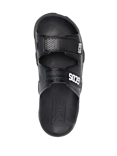 Shop Gcds Logo-strap Sandals In Black