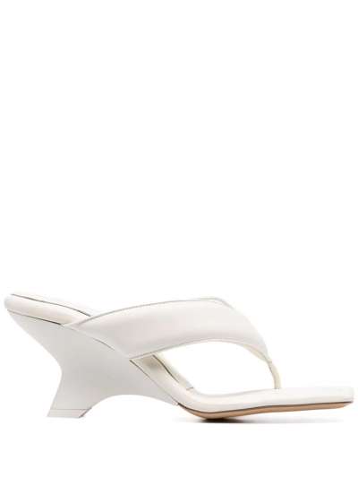 Shop Gia Borghini High-heel Leather Sandals In White