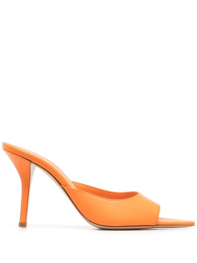 Shop Gia Borghini X Pernille 85mm Leather Mules In Orange
