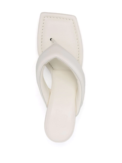 Shop Gia Borghini High-heel Leather Sandals In White
