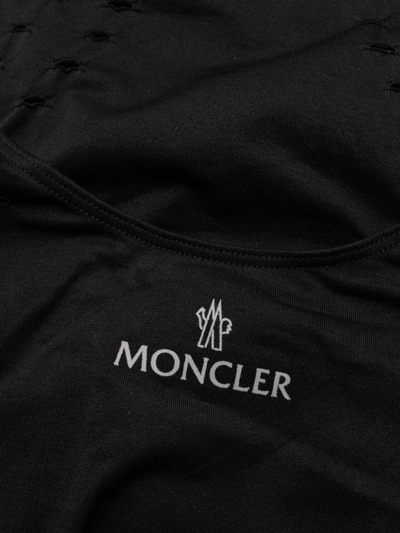 Shop Moncler Cut-out Open-back Swimsuit In Black