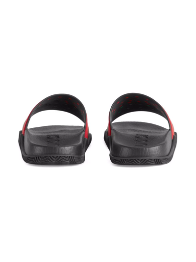 Shop Gucci Web-detailing Slides In Black