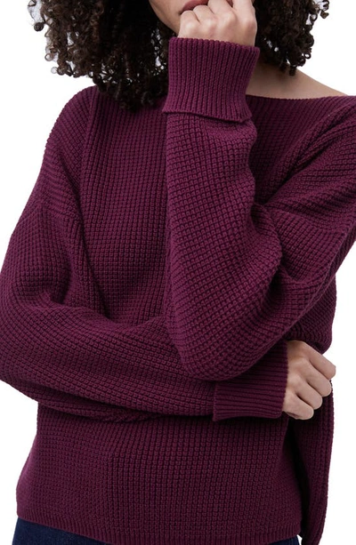 Shop French Connection Millie Mozart Waffle Knit Sweater In Berry Blush