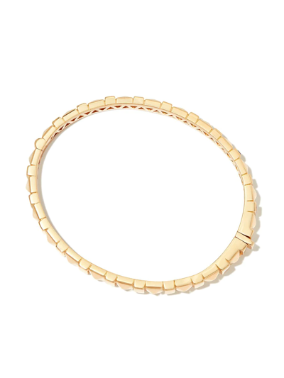 Harwell Godfrey 18kt Yellow Gold Pyramid Stud Sapphire Bangle Bracelet In Gold