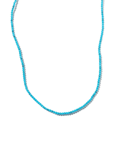 Luis Morais 14k Yellow Gold Hamsa Beaded Turquoise 20 Inch Necklace In Gold