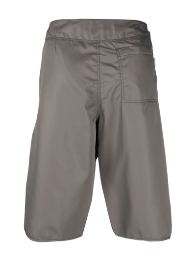 Jil Sander Grey Solid Swim Shorts In Grün