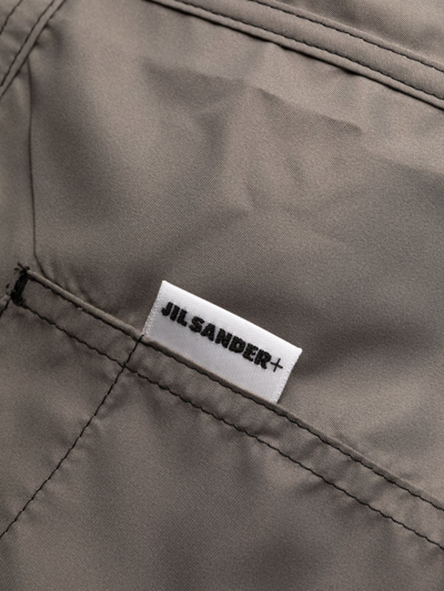 Jil Sander Grey Solid Swim Shorts In Grün