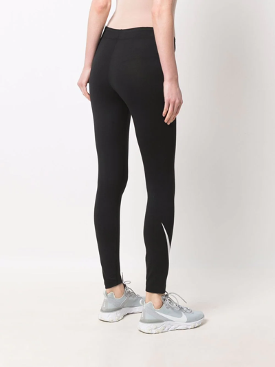 Shop Nike Swoosh Cotton-blend Leggings In Schwarz