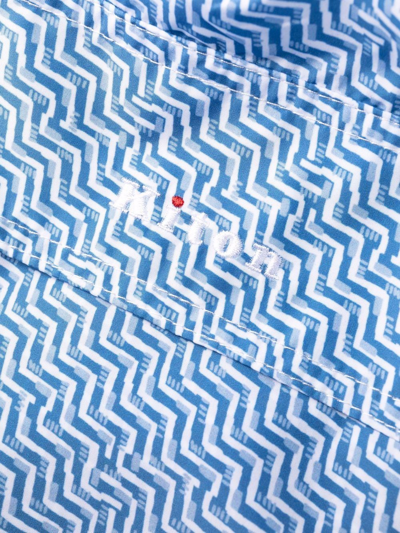 Shop Kiton Embroidered-logo Swim Shorts In Blau