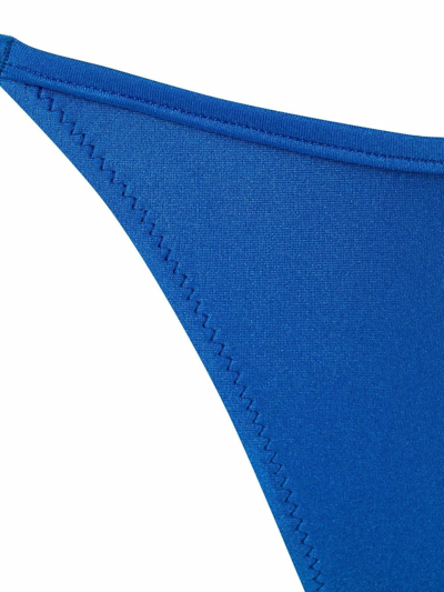 Noire Swimwear Shiny-finish Triangle-cup Bikini Set In Blau