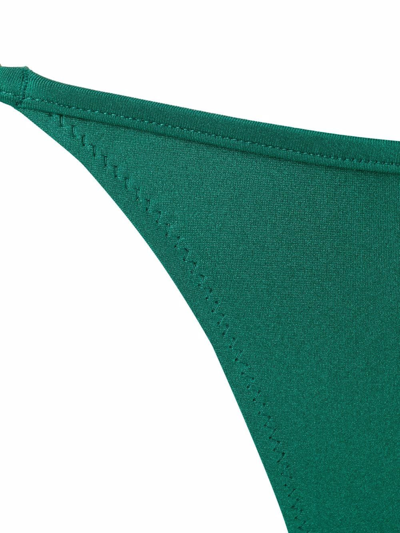 Noire Swimwear Satin-finish Triangle-cup Bikini Set In Grün