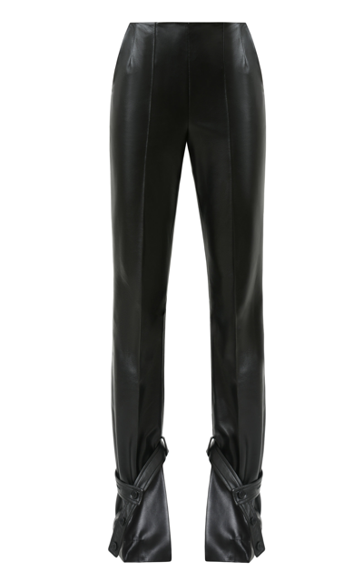 Materiel Women's Belt-detailed Eco-leather Straight-leg Pants In Black