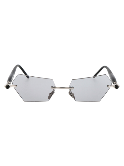 Shop Kuboraum Sunglasses In Silver Black