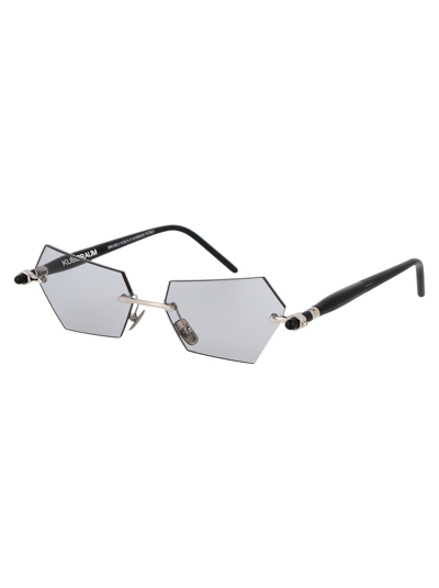 Shop Kuboraum Sunglasses In Silver Black