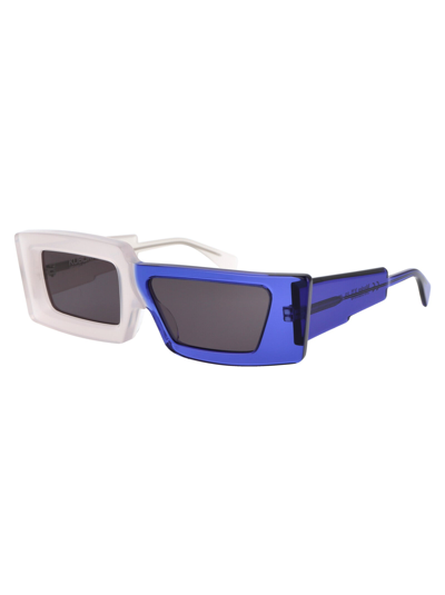 Shop Kuboraum Sunglasses In Pearl Blue
