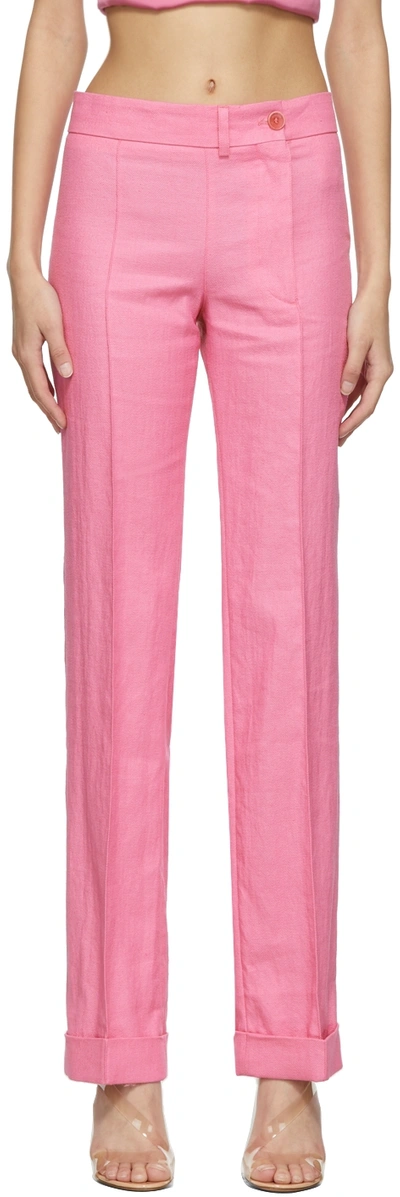Shop Jacquemus Pink 'le Pantalon Fresa' Trousers In 430 Pink