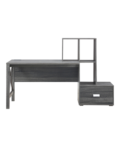 Furniture Bition 1-drawer Desk In Distressed Gray