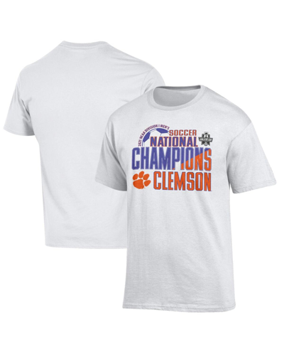 Shop Champion Men's  White Clemson Tigers 2021 Ncaa Men's Soccer National S T-shirt