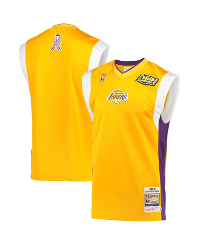 Shop Mitchell & Ness Men's  Gold Los Angeles Lakers 2002 Nba Finals Hardwood Classics On-court Authentic S