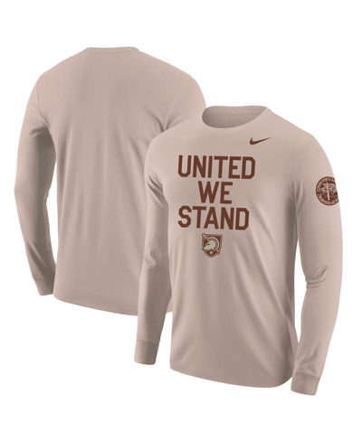 Shop Nike Men's  Oatmeal Army Black Knights Rivalry United We Stand 2-hit Long Sleeve T-shirt