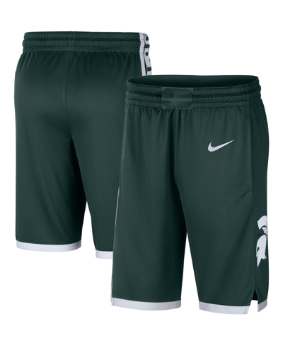 Shop Nike Men's  Green Michigan State Spartans Logo Replica Performance Basketball Shorts