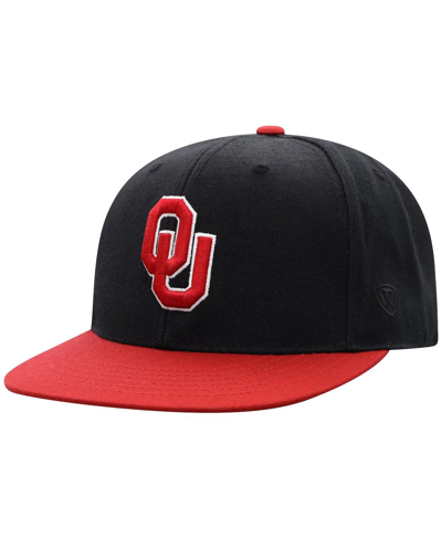 Shop Top Of The World Men's  Black, Crimson Oklahoma Sooners Team Color Two-tone Fitted Hat In Black/crimson