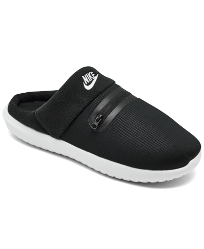 Shop Nike Men's Burrow Slippers From Finish Line In Black/white