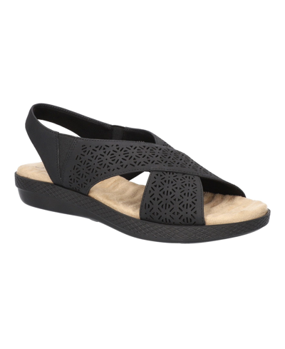 Shop Easy Street Women's Claudia Comfort Wave Sandals In Black