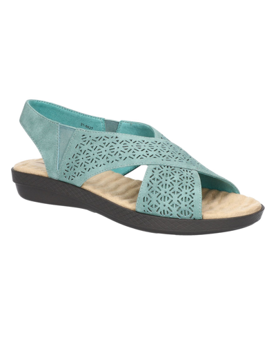 Shop Easy Street Women's Claudia Comfort Wave Sandals In Turquoise