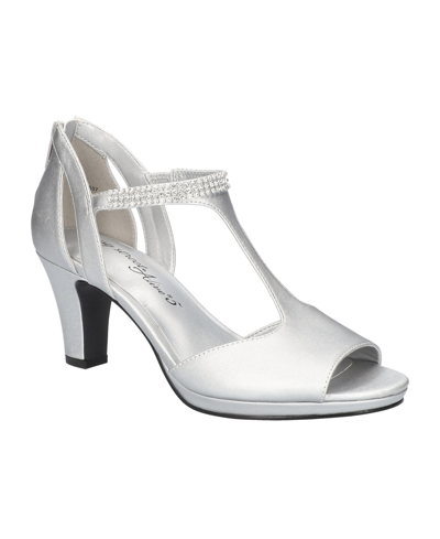 Shop Easy Street Women's Flash Dress Sandals In Silver Satin