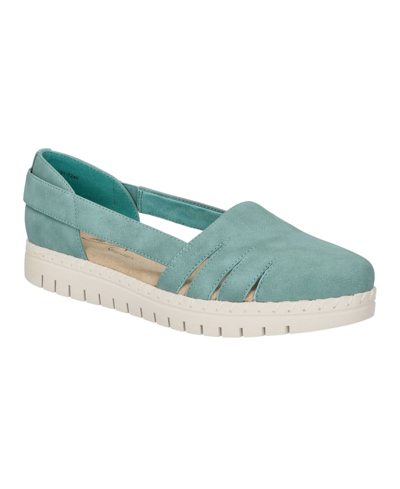 Shop Easy Street Women's Bugsy Comfort Slip-on Flats Women's Shoes In Turquoise