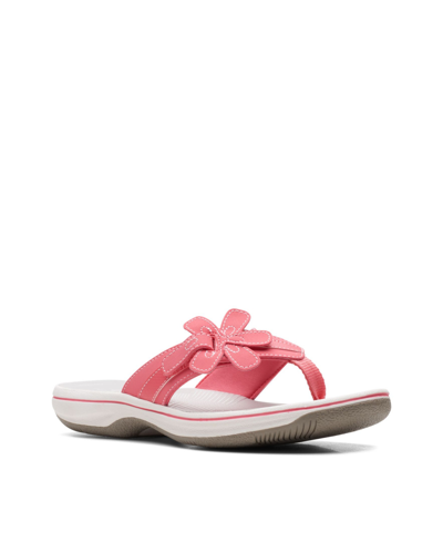 Shop Clarks Women's Cloudsteppers Brinkley Flora Sandals In Bright Coral - Synthetic
