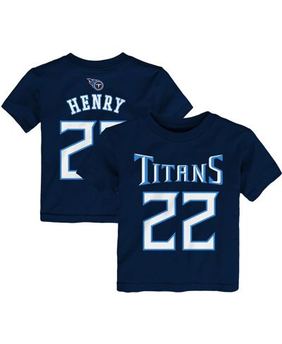Shop Outerstuff Toddler Boys And Girls Derrick Henry Navy Tennessee Titans Mainliner Player Name And Number T-shirt