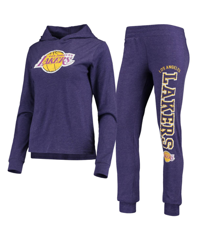 Shop Concepts Sport Women's  Purple Los Angeles Lakers Hoodie And Pants Sleep Set