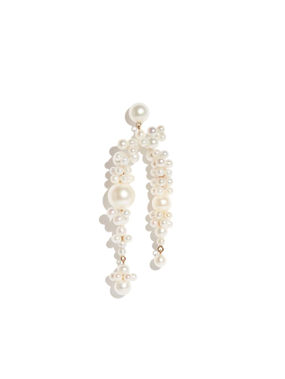 Shop Sophie Bille Brahe 14kt Yellow Gold Fontaine Nuit Pearl Single Earring