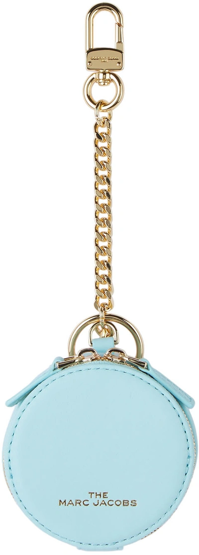 Shop Marc Jacobs Blue 'the Sweet Spot' Keychain Pouch In 432 Clearwater