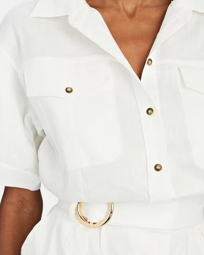 Shop Frame Arie Belted Utility Romper In White