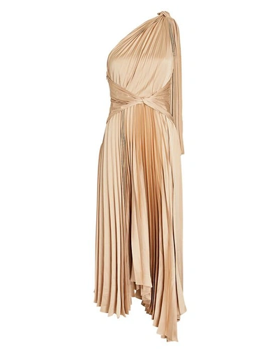 Shop Acler Kalora Satin Maxi Dress In Gold