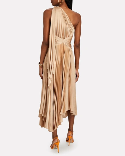 Shop Acler Kalora Satin Maxi Dress In Gold