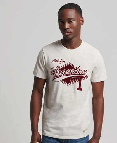 Superdry Men's Vintage Script Style Collegiate T-shirt Light Grey / Oat  Marl | ModeSens